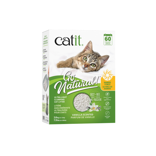 Litière Catit Go Natural Bambou/Vanille 3.6kg