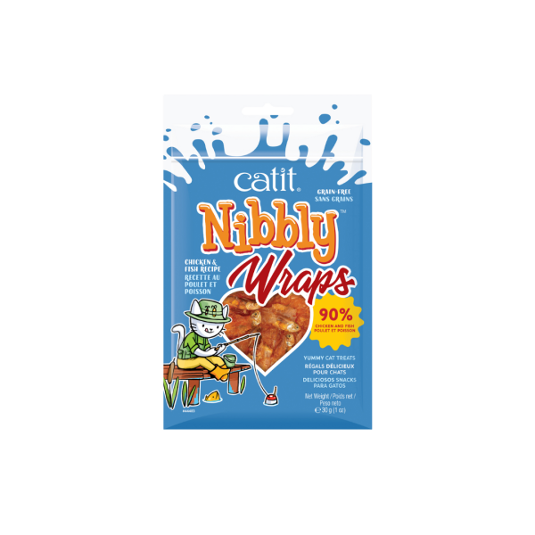 Catit Gâterie Chat Nibbly Wrap Poulet/Poisson 30g