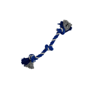 Bud'z Jouet De Corde Pour Chien, Avec 3 Noeuds - Large, Gris Et Bleu