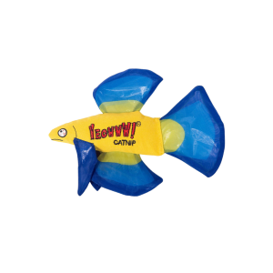 Ducky World Jouet D'herbe à Chat - Poisson Betta, Bleu