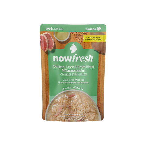 Petcurean Now Fresh Nourriture Humide Sans Grains Pour Chat, Poulet, Canard & Bouillon 71g