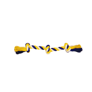 Bud'z Jouet De Corde Pour Chien, Avec 3 Noeuds - Large, Bleu Et Jaune 58cm