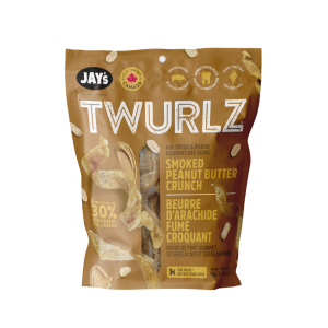 Jay's Twurlz, Peaux De Porc Séchées à L'air Pour Chien, Beurre D'arachides Fumé 75g
