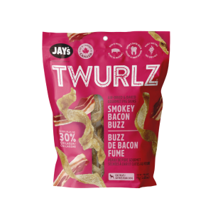 Jay's Twurlz, Peaux De Porc Séchées à L'air Pour Chien, Bacon Fumé 75g